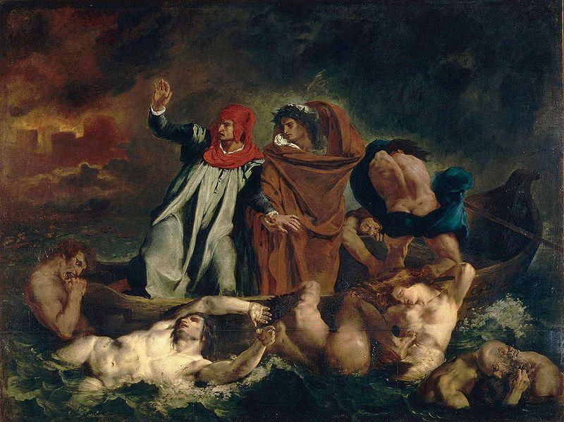 Eugene Delacroix Dante and Vergil in hell Germany oil painting art